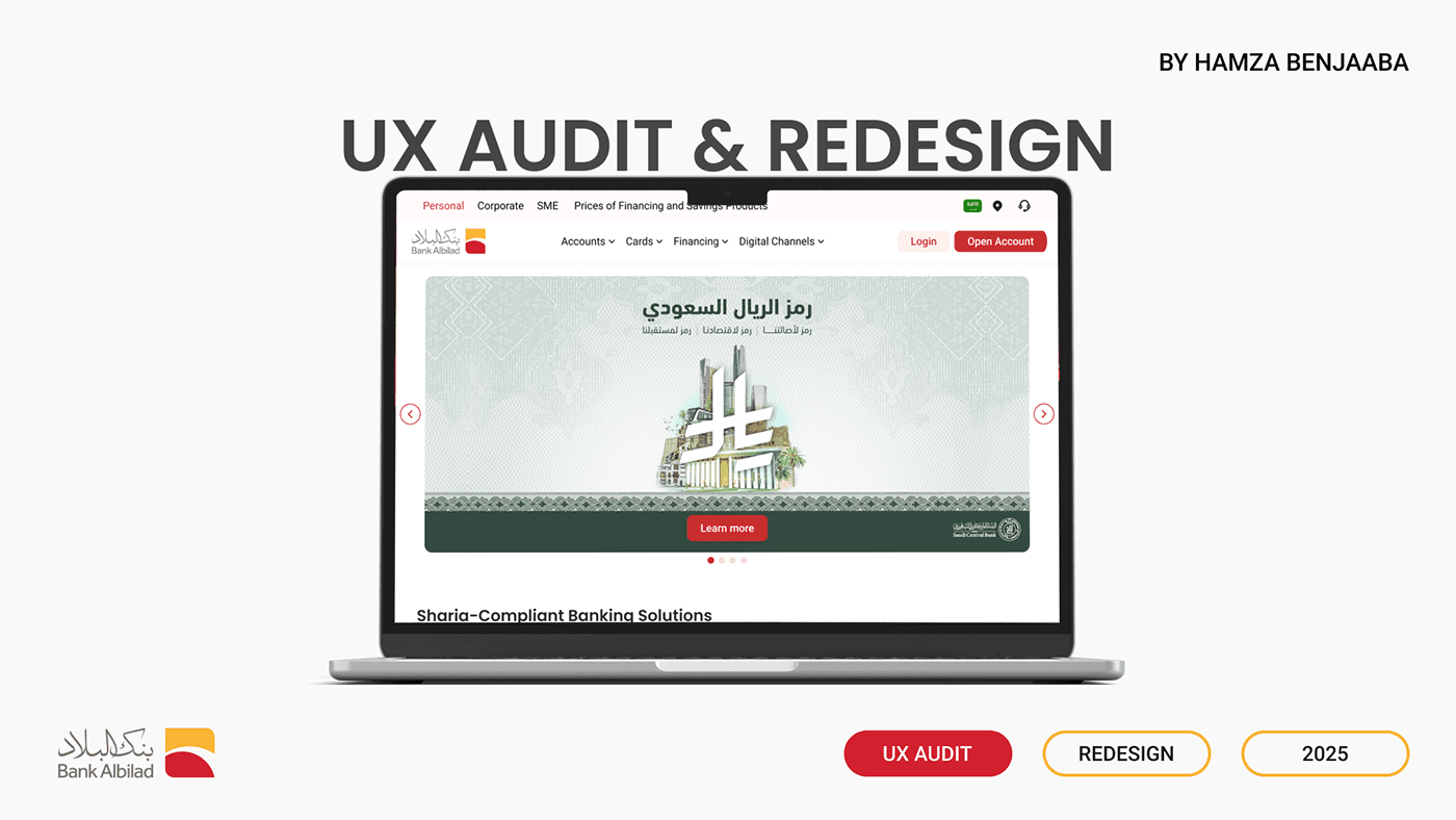 Bank ALBILAD UX audit and redesign